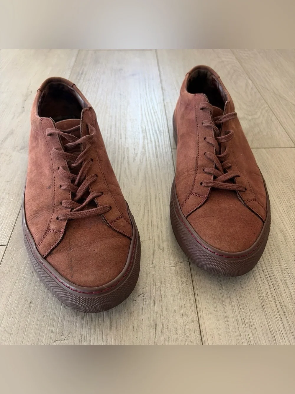 Common Projects Low-Top Suede Sneakers in Wine Red